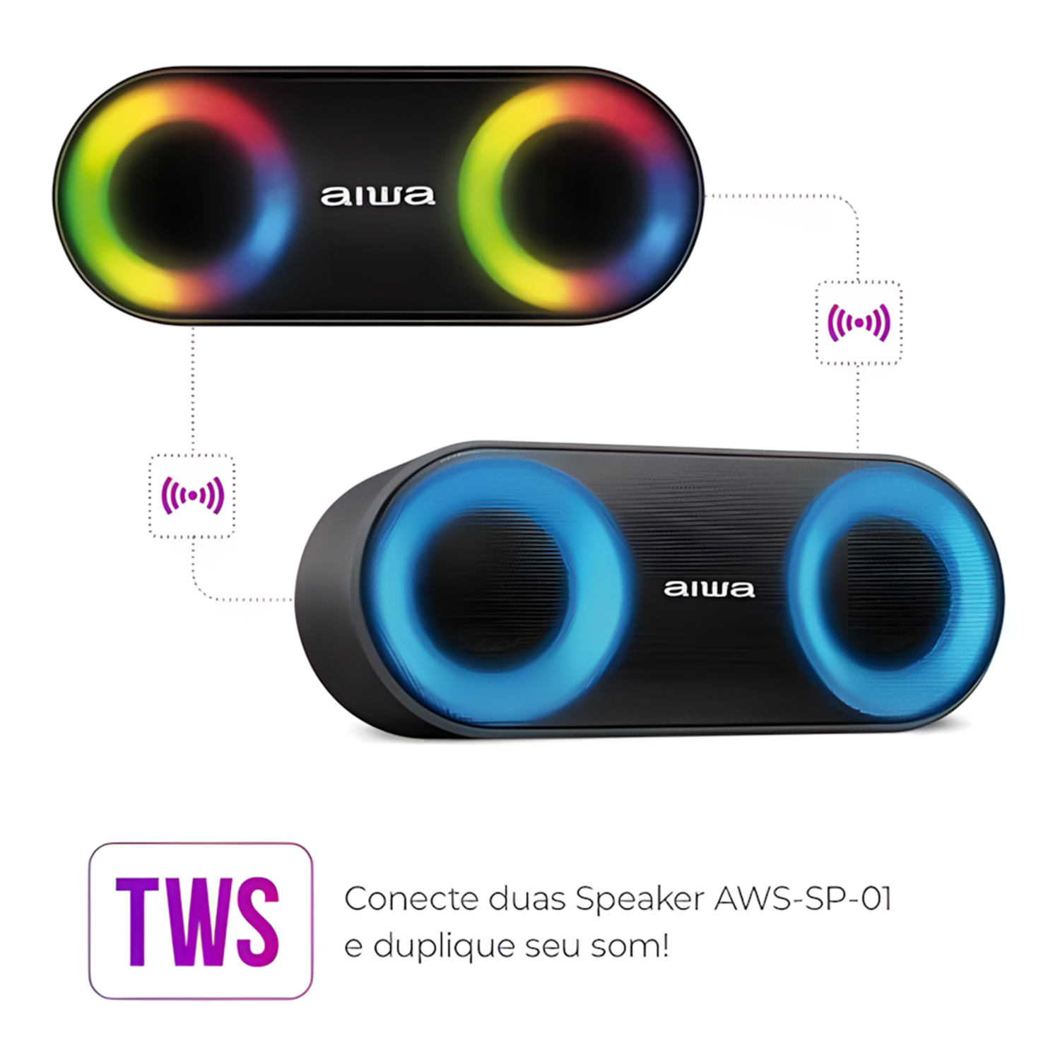 Caixa De Som Aiwa Peaker Bluetooth Awssp01 20w Bivolt Caixa De Som Aiwa Peaker Bluetooth Awssp01 20w Bivolt